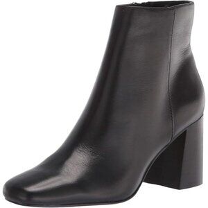 Bella Vita Square Toe Ankle Boots - Black Leather